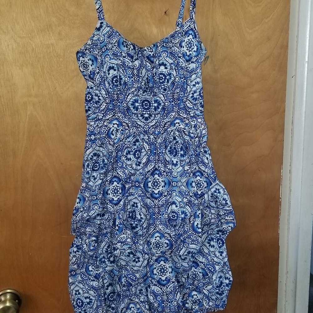 DressBarn blue patterned dress